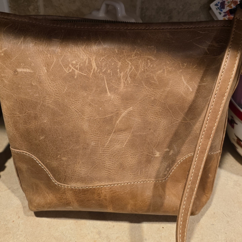 Frye Tan Leather Crossbody Bag